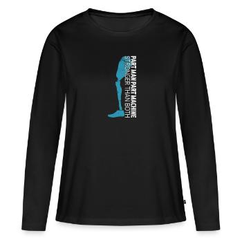 Teil Mensch Teil Maschine - Frauen Premium Bio Langarmshirt - Schwarz - Vorne - Julia (174cm)