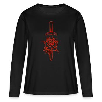 tattoo dolch - Frauen Premium Bio Langarmshirt - Schwarz - Vorne - Julia (174cm)