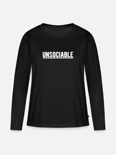 Introvertida de onda de vapor estética no censurable - Camiseta ecológica prémium de manga larga para mujer - negro