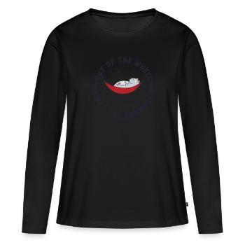 Hors de la roue dans le hamac - T-shirt manches longues Premium bio Femme - noir - Devant - Julia (174cm)