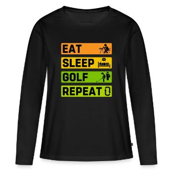 Golf sport balle de golf impact fer cadeau - T-shirt manches longues Premium bio Femme - noir - Devant - Julia (174cm)