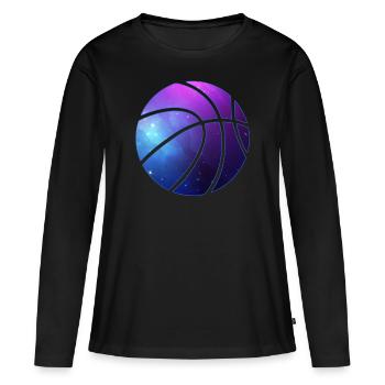 Basketball Galaxy - T-shirt manches longues Premium bio Femme - noir - Devant - Julia (174cm)