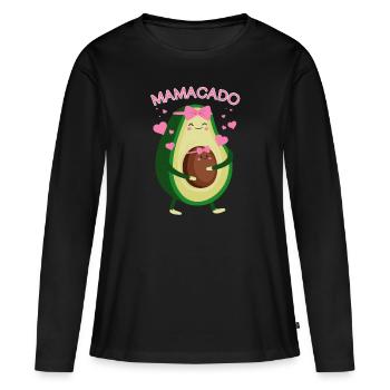 Mamacado Pregnancy Expectant Mom - Women's Premium Organic Long Sleeve Shirt - black - Front - Julia (174cm)