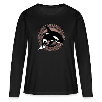 Orque orque - T-shirt manches longues Premium bio Femme - noir - Devant - Julia (174cm)