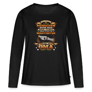 Die Meisten Menschen Nennen Mich Oma - Frauen Premium Bio Langarmshirt - Schwarz - Vorne - Julia (174cm)