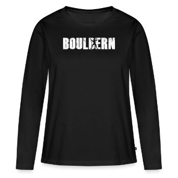 Bloc - T-shirt manches longues Premium bio Femme - noir - Devant - Julia (174cm)