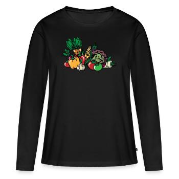 Vegetables Vegetable Basket Vegetables Vegan Plant-based - Women's Premium Organic Long Sleeve Shirt - black - Front - Julia (174cm)