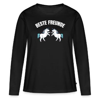 Beste Freunde - Frauen Premium Bio Langarmshirt - Schwarz - Vorne - Julia (174cm)