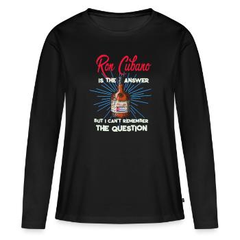Le rhum est la réponse Ron Cubano - T-shirt manches longues Premium bio Femme - noir - Devant - Julia (174cm)