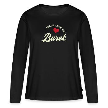Burek Balkan Spécialités - T-shirt manches longues Premium bio Femme - noir - Devant - Julia (174cm)