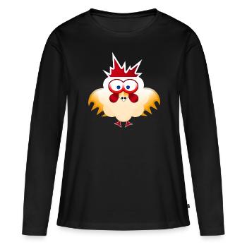 Coq coq - T-shirt manches longues Premium bio Femme - noir - Devant - Julia (174cm)