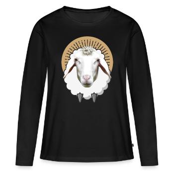 MOUTON Mouton mouton agneau - T-shirt manches longues Premium bio Femme - noir - Devant - Julia (174cm)