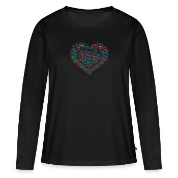 West Coast Swing Dance Heart - Women's Premium Organic Long Sleeve Shirt - black - Front - Julia (174cm)