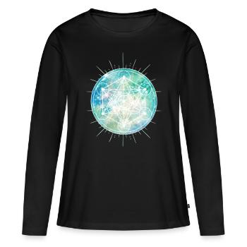Celtic SYMBOLS - Metatron - Celts - Women's Premium Organic Long Sleeve Shirt - black - Front - Julia (174cm)