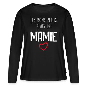 Les Bons Petits Plats De Mamie - T-shirt manches longues Premium bio Femme - noir - Devant - Julia (174cm)