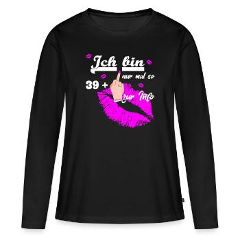 Zum 40. Geburtstag Damen 39 + - Frauen Premium Bio Langarmshirt - Schwarz - Vorne - Julia (174cm)