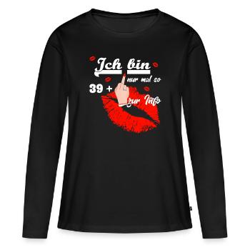Zum 40. Geburtstag Damen 39 + - Frauen Premium Bio Langarmshirt - Schwarz - Vorne - Julia (174cm)