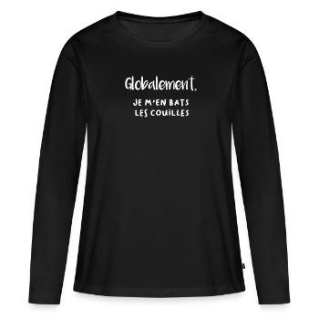 Je m'en Balek - T-shirt manches longues Premium bio Femme - noir - Devant - Julia (174cm)