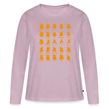 Formes de Guitares électriques - T-shirt manches longues Premium bio Femme - rose poudré - Devant - Julia (174cm)