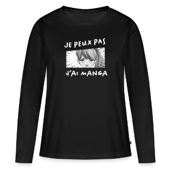 Manga humour - T-shirt manches longues Premium bio Femme - noir - Devant - Julia (174cm)