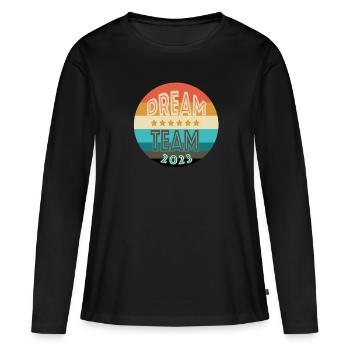 Dream Team - T-shirt manches longues Premium bio Femme - noir - Devant - Julia (174cm)