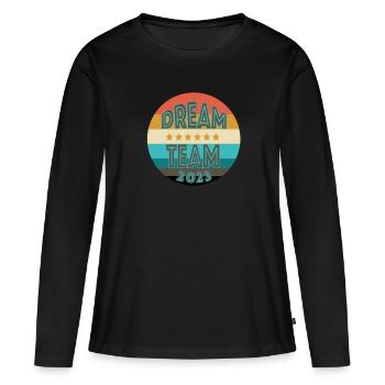Dream team - T-shirt manches longues Premium bio Femme - noir - Devant - Julia (174cm)
