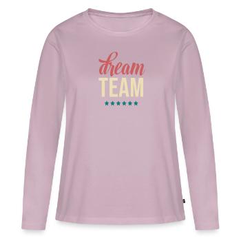 Dream team - T-shirt manches longues Premium bio Femme - rose poudré - Devant - Julia (174cm)