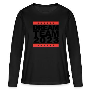 Dream Team - Frauen Premium Bio Langarmshirt - Schwarz - Vorne - Julia (174cm)