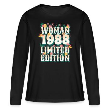 Birthday Woman born in 1988 Woman 35 years - Women's Premium Organic Long Sleeve Shirt - black - Front - Julia (174cm)