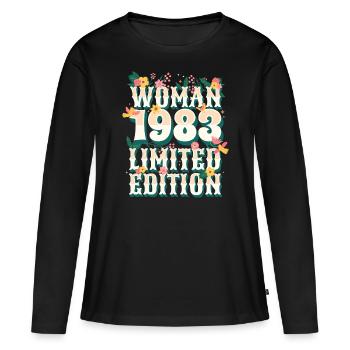 Birthday Woman born in 1983 Woman 40 years - Women's Premium Organic Long Sleeve Shirt - black - Front - Julia (174cm)