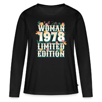 Birthday Woman born in 1978 Woman 45 years - Women's Premium Organic Long Sleeve Shirt - black - Front - Julia (174cm)