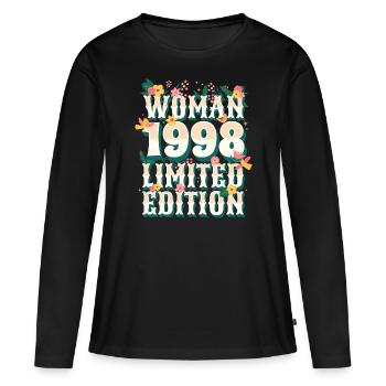 Birthday Woman born in 1998 Woman 25 years - Women's Premium Organic Long Sleeve Shirt - black - Front - Julia (174cm)