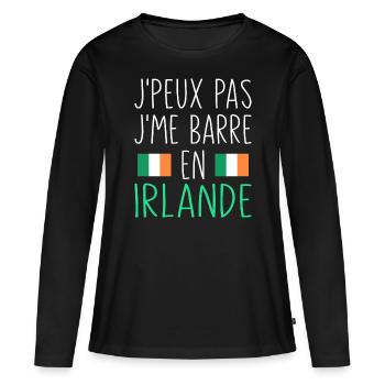 Voyage J'peux Pas J'me Barre En Irlande - T-shirt manches longues Premium bio Femme - noir - Devant - Julia (174cm)