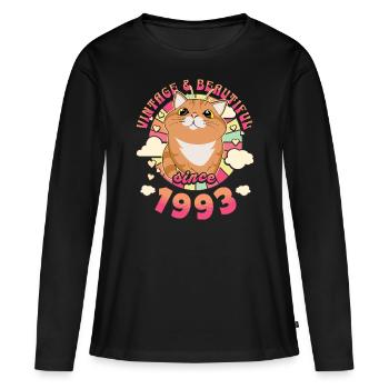 Gorgeous Vintage Woman 1993 30 Years Anniversary - Women's Premium Organic Long Sleeve Shirt - black - Front - Julia (174cm)