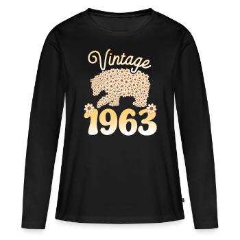 Birthday Party 1963 Woman 60 Years Anniversary - Women's Premium Organic Long Sleeve Shirt - black - Front - Julia (174cm)