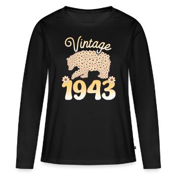 Birthday Party 1943 Woman 80 Years Birthday - Women's Premium Organic Long Sleeve Shirt - black - Front - Julia (174cm)