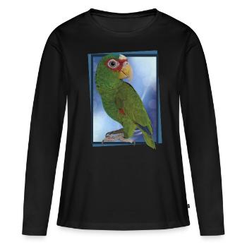 Perroquet à front blanc - T-shirt manches longues Premium bio Femme - noir - Devant - Julia (174cm)