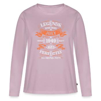 Juillet 1949 - T-shirt manches longues Premium bio Femme - rose poudré - Devant - Julia (174cm)