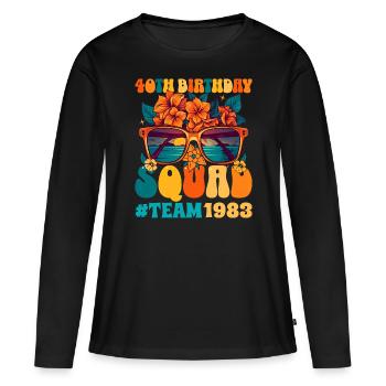 1983 Groupe De Filles 40 Ans Anniversaire - T-shirt manches longues Premium bio Femme - noir - Devant - Julia (174cm)