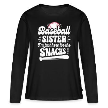 Humour Soeur Supporter Baseball - T-shirt manches longues Premium bio Femme - noir - Devant - Julia (174cm)