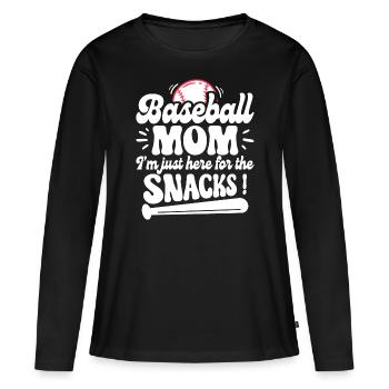Humor Mom Baseball Supporter - Women's Premium Organic Long Sleeve Shirt - black - Front - Julia (174cm)
