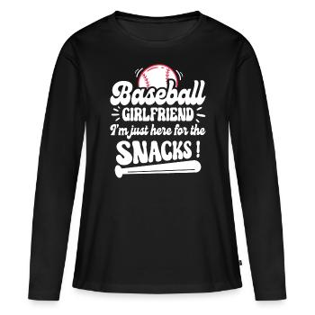 Humor Girlfriend Baseball Supporter - Women's Premium Organic Long Sleeve Shirt - black - Front - Julia (174cm)