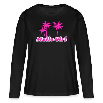 Malle Girl Party Shirt - Women's Premium Organic Long Sleeve Shirt - black - Front - Julia (174cm)