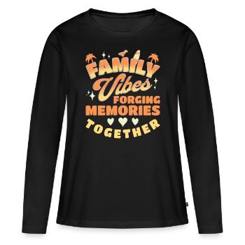 Urlaub 2024 Familienreisen - Frauen Premium Bio Langarmshirt - Schwarz - Vorne - Julia (174cm)