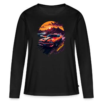 Klassischer Sportwagen - Frauen Premium Bio Langarmshirt - Schwarz - Vorne - Julia (174cm)