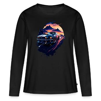 Klassischer Sportwagen - Frauen Premium Bio Langarmshirt - Schwarz - Vorne - Julia (174cm)