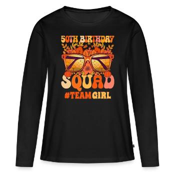 Jubiläumsfrau 50 Jahre Gruppe Feiern Sie 50 Jahre - Frauen Premium Bio Langarmshirt - Schwarz - Vorne - Julia (174cm)