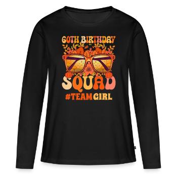 Jubiläumsfrau 60 Jahre Gruppe Feiern Sie 60 Jahre - Frauen Premium Bio Langarmshirt - Schwarz - Vorne - Julia (174cm)
