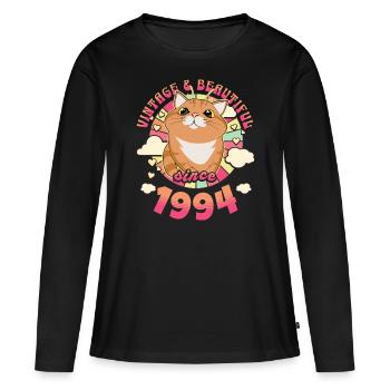 Gorgeous Vintage Woman 1994 30 Years Anniversary - Women's Premium Organic Long Sleeve Shirt - black - Front - Julia (174cm)