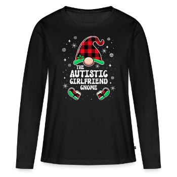 Weihnachtsfamilie Gnom Autistische Freundin - Frauen Premium Bio Langarmshirt - Schwarz - Vorne - Julia (174cm)
